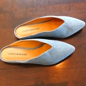 NWOT Lucky Brand Barbora Denim Mule Size 8